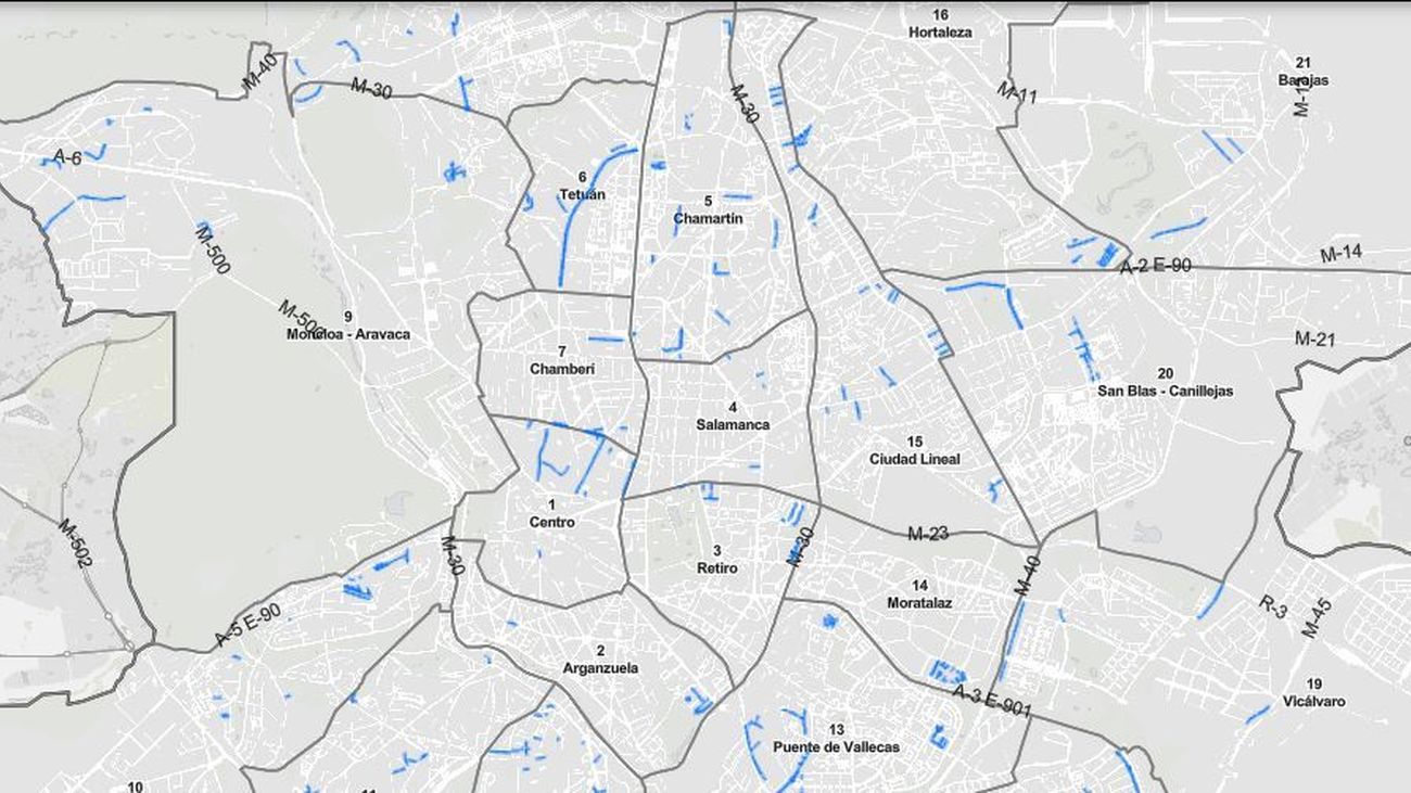 El mapa de la Operación Asfalto 2025 en Madrid